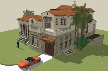 European Classical Style Solo Villa SketchUp Model-BIM WORLD