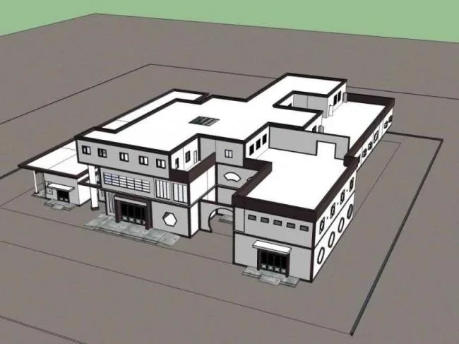 Modern Multi-Story Hospital Model in SketchUp | Contemporary Chinese Medical Building Design