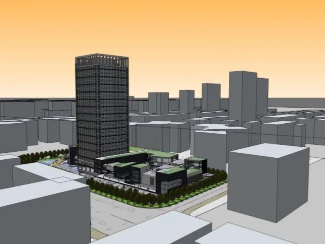 Sketchup Complex Model | Multi story Commercial Complex, Office, Modern Style
