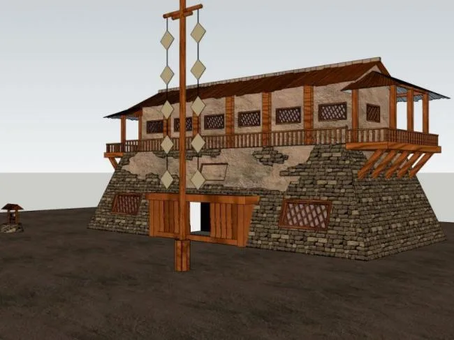 Sketchup Ancient Architecture Model | Multi story Post Station, Chinese Style, Ancient Architecture
