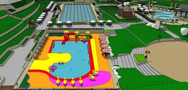 Sketchup Hotel Model | Multi story Hot Spring Club Hotel, Neoclassical Style