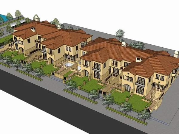 Sketchup Villa Model | Twin Villa, Classical Style