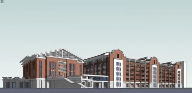 Sketchup School Model | Multi story School Campus, Educational Architecture, Classical Style