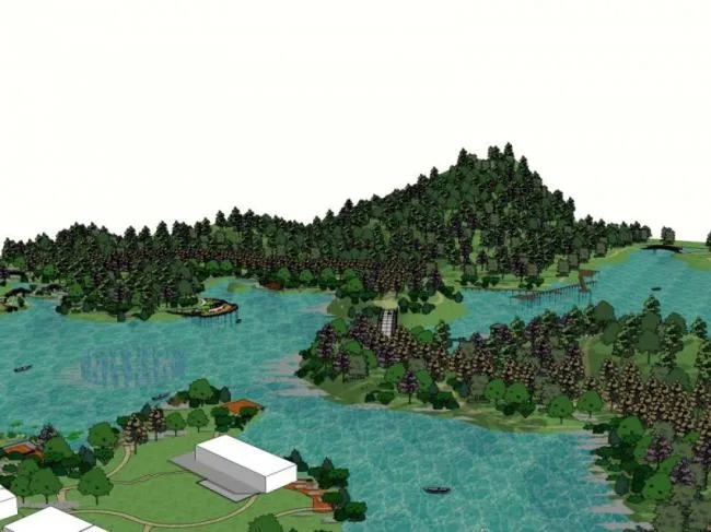 Sketchup Landscape Model | Park Landscape, Modern Style