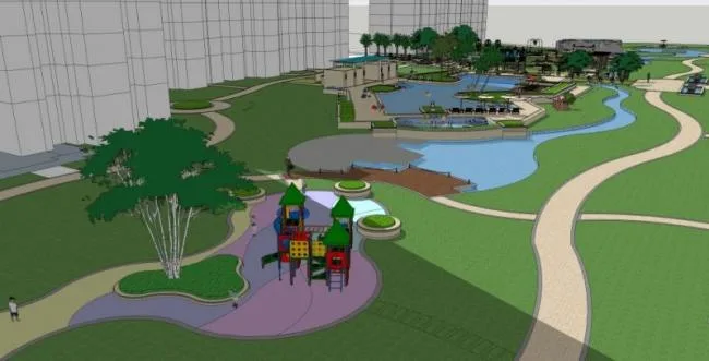 Sketchup Landscape Model | Community Landscape, Residential Landscape, Classical Style