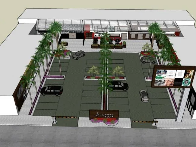 Sketchup Landscape Model | Commercial Landscape, Modern Style