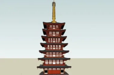 SketchUp Model of Multi-Story Ancient Chinese Pagoda Architecture-BIM WORLD