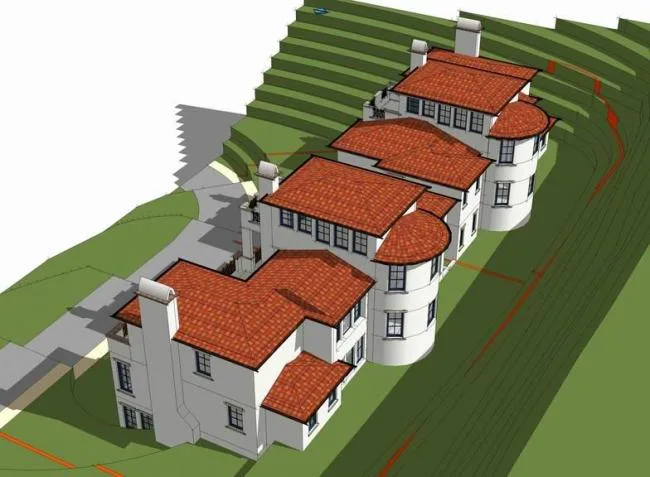 Sketchup Villa Model | Twin Villa, Spanish, Mediterranean Style