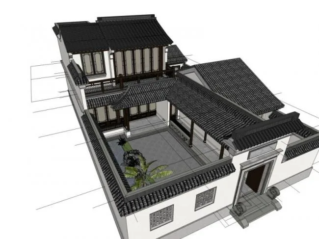Sketchup Villa Model | Solo Villa, Chinese Style