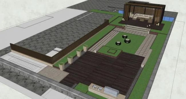 Sketchup Landscape Model | Roof Garden Landscape, Modern Style
