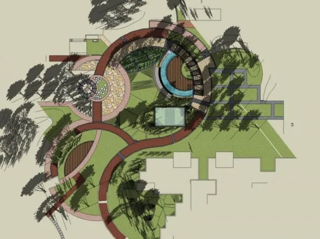 Sketchup Landscape Model | Park Landscape, Modern Style