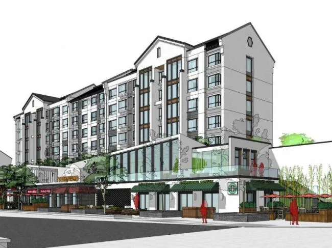 Sketchup Residential Model | Multi story Residential, Ground Floor Commercial, Chinese Style