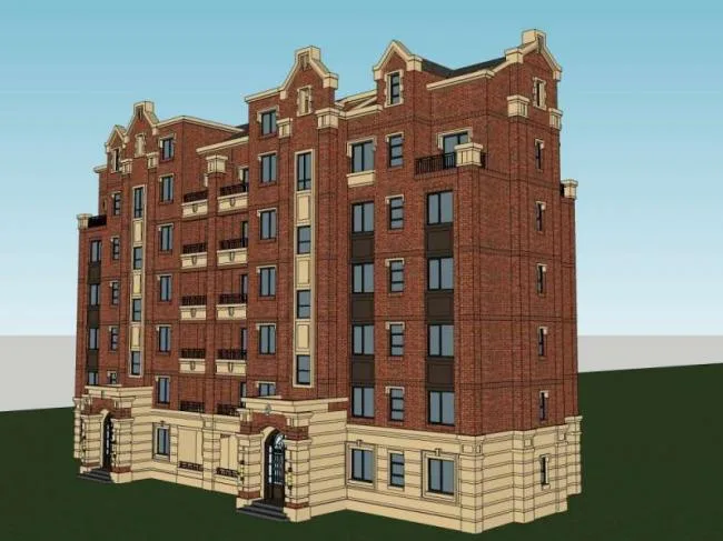 Sketchup Residential Model | Multi-story Residence, British Classical Style