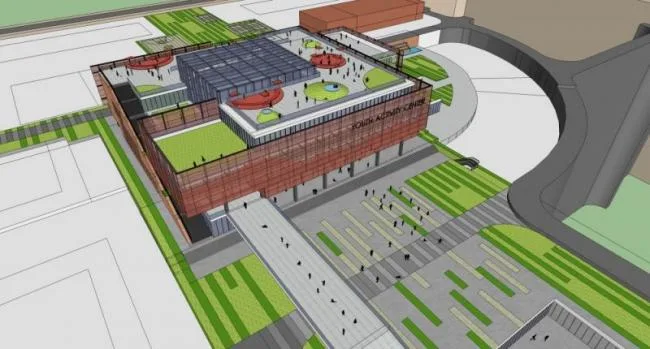 Sketchup Cultural Model | Multi story Activity Center, Cultural Architecture, Modern Style
