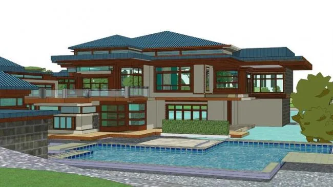 Sketchup Hotel Model | Mountain Resort, Planning Proposal, Multi story Hotel, New Chinese Style