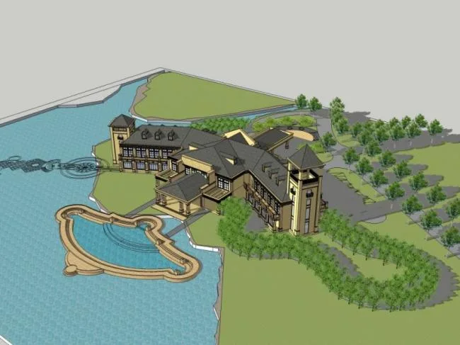 Sketchup Business Model | Low Level Clubhouse, Chinese Style