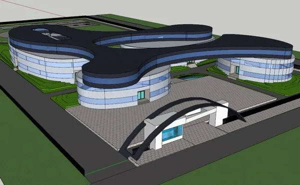 Sketchup School Model | Multi Story School, Campus Educational Buildings, Public Buildings, Modern Style