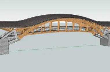 SketchUp Model: Chinese-Style Single Arch Cross Water Bridge Replica-BIM WORLD