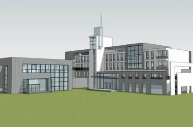 Modern Multi-Story Office Building Model for Tourist Area in SketchUp-BIM WORLD