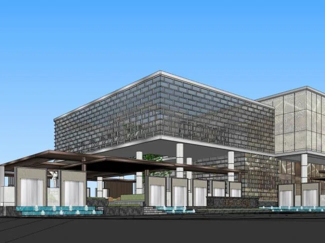 Sketchup Business Model | Multi story Sales Office, Commercial Building, Modern Style