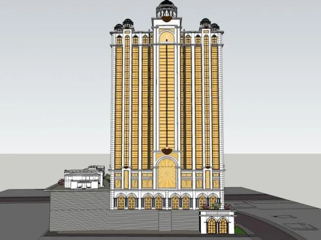 Sketchup Hotel Model | High rise Hotel, Classical Style