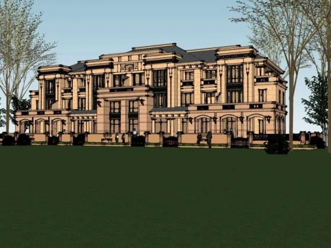 Sketchup Villa Model | Multi row Villa, European Classical Style