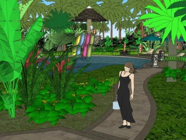 Sketchup Landscape Model | Leisure Landscape, Modern Style