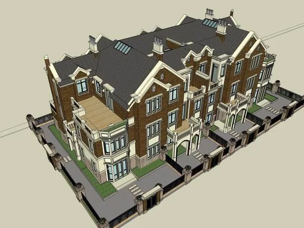 Sketchup Villa Model | Townhouse, Classical Style