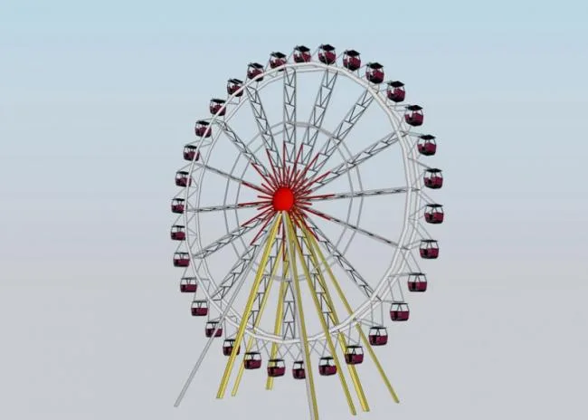 SketchUp Material Models: Landscape Components for Amusement Park Ferris Wheels