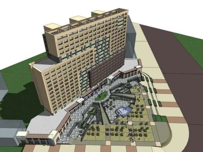 Modern Multi-Story Commercial and Residential Complex in SketchUp