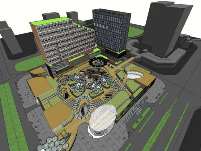 Sketchup Complex Model | Multi story Commercial Complex, Office, Residential, Modern Style