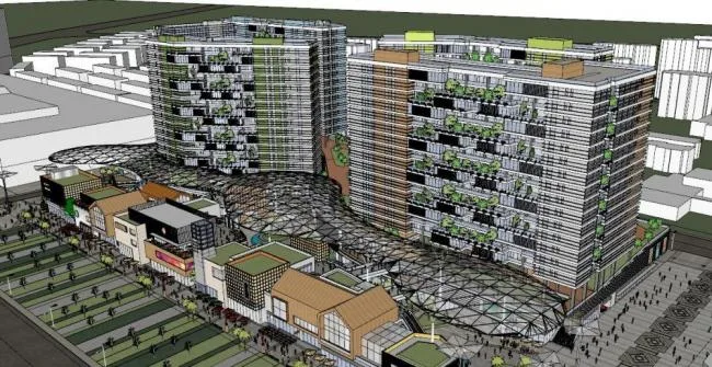 Sketchup Complex Model | Multi story High rise Mixed Commercial Complex, High rise Residential, Modern Style