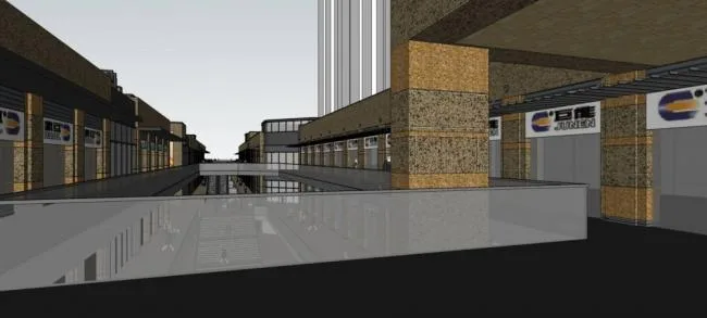 Sketchup Business Model | Simplified European Style, Commercial Street, Multi story Shopping Mall, Commercial Skirts, Classical Style
