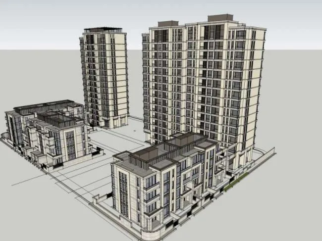 Sketchup Residential Model | High rise residential buildings, residential buildings, classical style