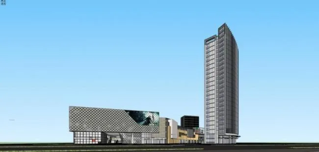 Sketchup Business Model | Super high-rise office building, commercial, commercial complex, modern style