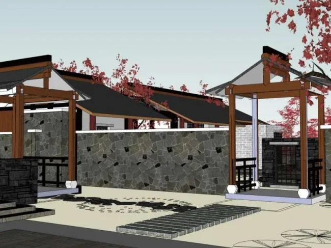 Sketchup Residential Model | Courtyard Residence, Chinese Style