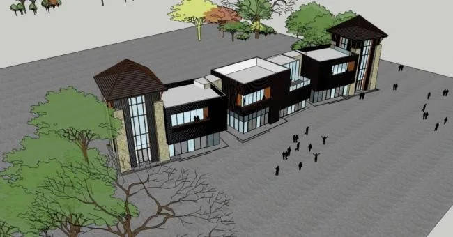 Sketchup Business Model | Multi story Commercial Building, Commercial Architecture, Chinese Style