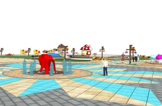 Sketchup Landscape Model | Children's Playground, Entertainment Facilities, Landscape, Modern Style