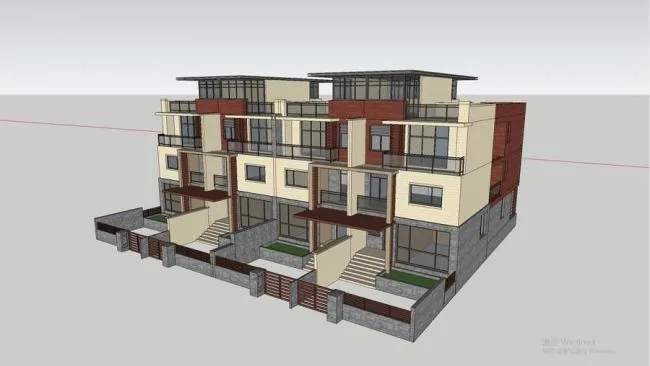 Modern SketchUp Villa Models: Residential, Double Split, and Multi-Row Designs