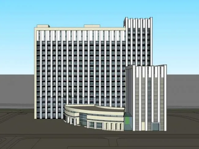 Sketchup Office Model | High rise Office Building, Classical Style