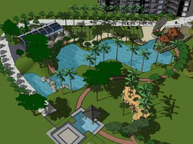 Sketchup Landscape Model | Residential Landscape, Classical Style