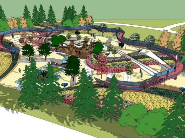 Sketchup Landscape Model | Park Landscape, Modern Style