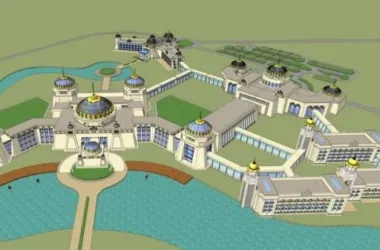 SketchUp Multi-Story Hotel Model Featuring Mongolian Ethnic and Classical Styles-BIM WORLD