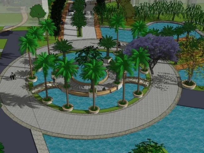 Sketchup Landscape Model | Community Landscape, Residential Landscape, Modern Style