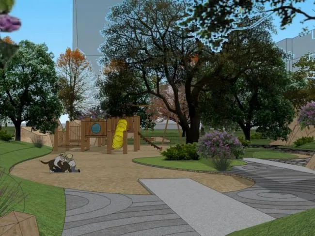 Sketchup Landscape Model | Community Landscape, Residential Landscape, Modern Style