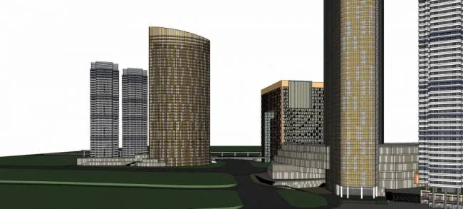 Sketchup Complex Model | Super high-rise commercial complex, hotel office, shopping mall, commercial podium, modern style