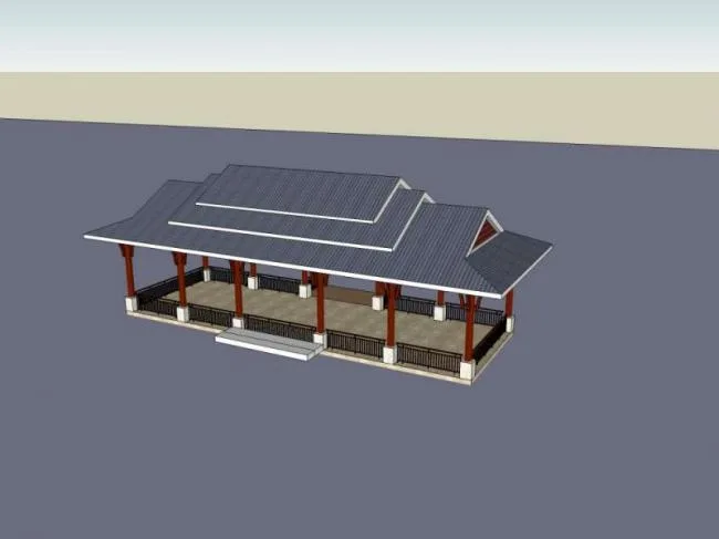 Sketchup Sketch Model | Pavilion, Chinese Style, Sketch