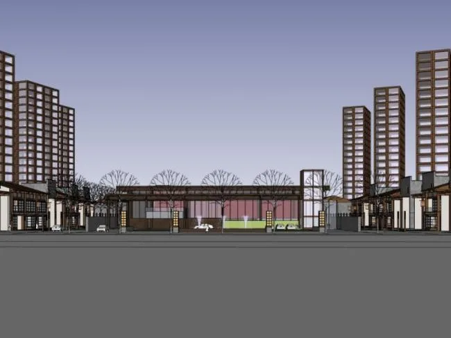 Sketchup Complex Model | Multi story Commercial Complex, Modern Style