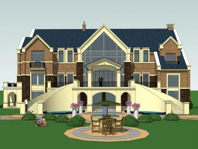 Sketchup Villa Model | Solo Villa, British Classical Style