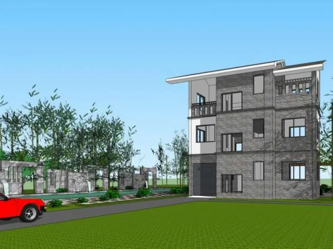 Sketchup Villa Model | Multi story Huizhou style Villa Residence, Chinese Style